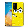 Дизайнерский силиконовый с усиленными углами чехол для Huawei P40 Губка Боб