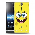 Дизайнерский пластиковый чехол для Sony Xperia S Губка Боб