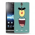 Дизайнерский пластиковый чехол для Sony Xperia S Губка Боб