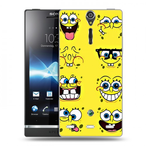 Дизайнерский пластиковый чехол для Sony Xperia S Губка Боб