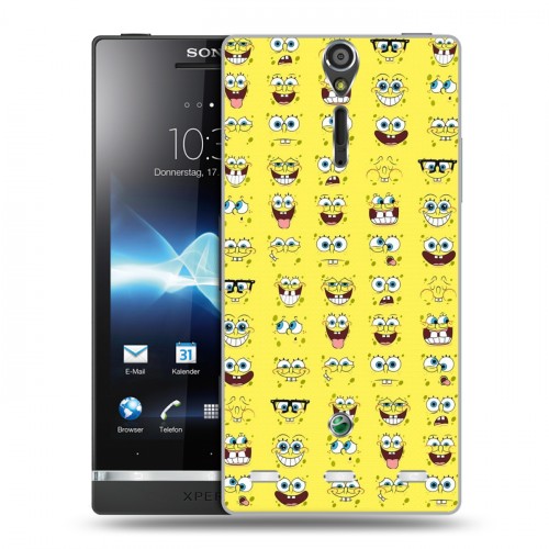 Дизайнерский пластиковый чехол для Sony Xperia S Губка Боб