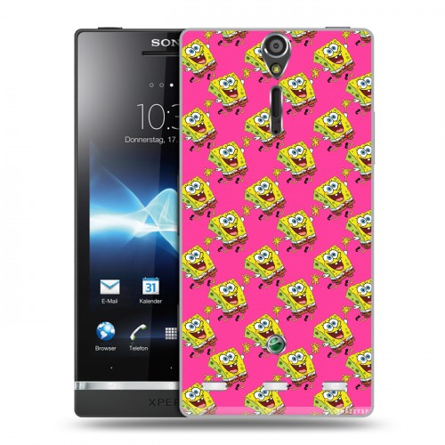 Дизайнерский пластиковый чехол для Sony Xperia S Губка Боб