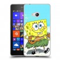 Дизайнерский пластиковый чехол для Microsoft Lumia 540 Губка Боб