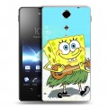 Дизайнерский пластиковый чехол для Sony Xperia TX Губка Боб