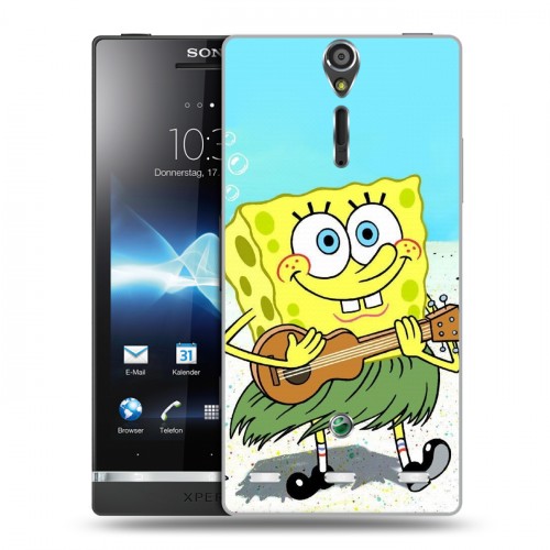 Дизайнерский пластиковый чехол для Sony Xperia S Губка Боб