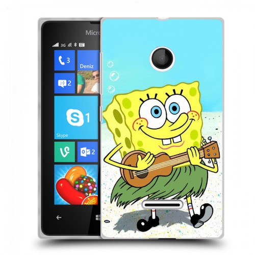 Дизайнерский пластиковый чехол для Microsoft Lumia 435 Губка Боб