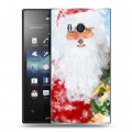 Дизайнерский пластиковый чехол для Sony Xperia acro S Дед мороз и Санта