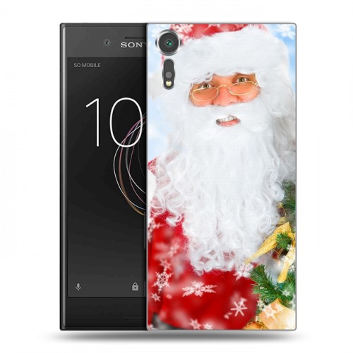 Дизайнерский пластиковый чехол для Sony Xperia XZs Дед мороз и Санта