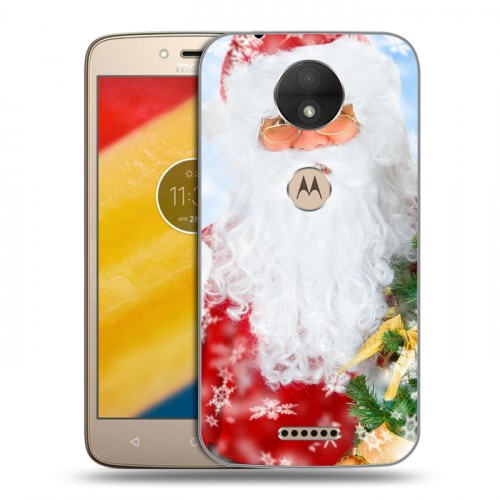 Дизайнерский пластиковый чехол для Motorola Moto C Дед мороз и Санта