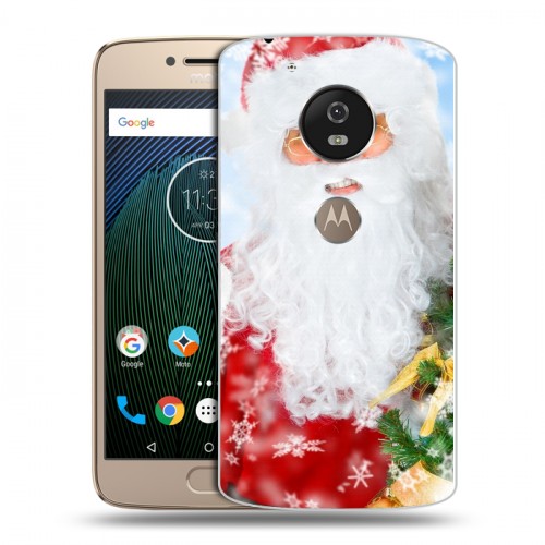Дизайнерский пластиковый чехол для Motorola Moto G5s Дед мороз и Санта