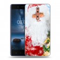 Дизайнерский пластиковый чехол для Nokia 8 Дед мороз и Санта