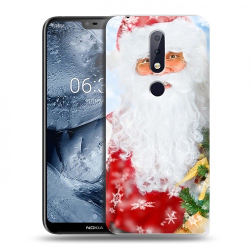 Дизайнерский силиконовый чехол для Nokia 6.1 Plus Дед мороз и Санта