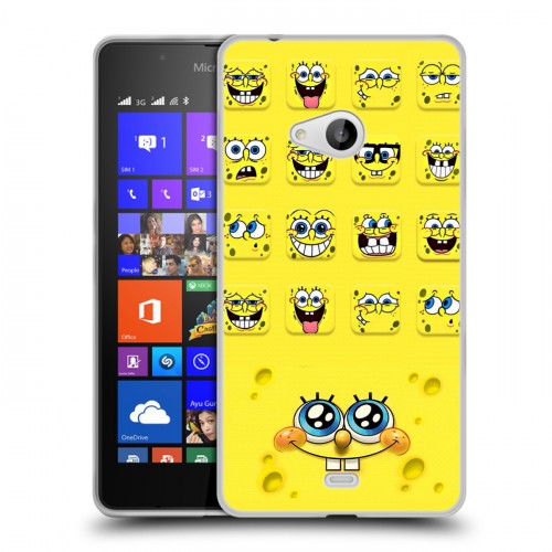 Дизайнерский пластиковый чехол для Microsoft Lumia 540 Губка Боб