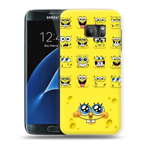 Дизайнерский силиконовый с усиленными углами чехол для Samsung Galaxy S7 Губка Боб