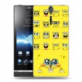 Дизайнерский пластиковый чехол для Sony Xperia S Губка Боб