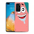 Дизайнерский силиконовый с усиленными углами чехол для Huawei P40 Губка Боб