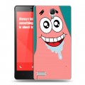 Дизайнерский силиконовый чехол для Xiaomi RedMi Note Губка Боб