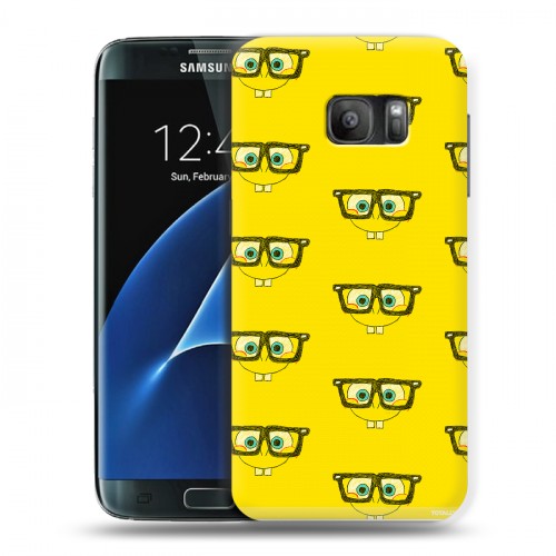 Дизайнерский силиконовый с усиленными углами чехол для Samsung Galaxy S7 Губка Боб