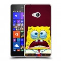 Дизайнерский пластиковый чехол для Microsoft Lumia 540 Губка Боб