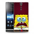 Дизайнерский пластиковый чехол для Sony Xperia S Губка Боб