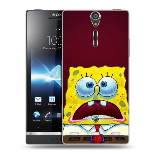 Дизайнерский пластиковый чехол для Sony Xperia S Губка Боб