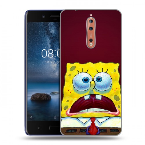 Дизайнерский пластиковый чехол для Nokia 8 Губка Боб