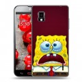 Дизайнерский пластиковый чехол для LG Optimus G Губка Боб