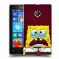 Дизайнерский пластиковый чехол для Microsoft Lumia 435 Губка Боб