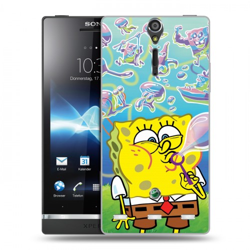 Дизайнерский пластиковый чехол для Sony Xperia S Губка Боб