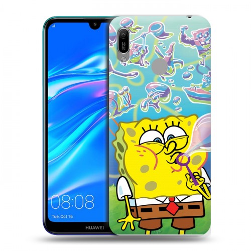 Дизайнерский пластиковый чехол для Huawei Y6 (2019) Губка Боб