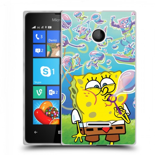 Дизайнерский пластиковый чехол для Microsoft Lumia 435 Губка Боб