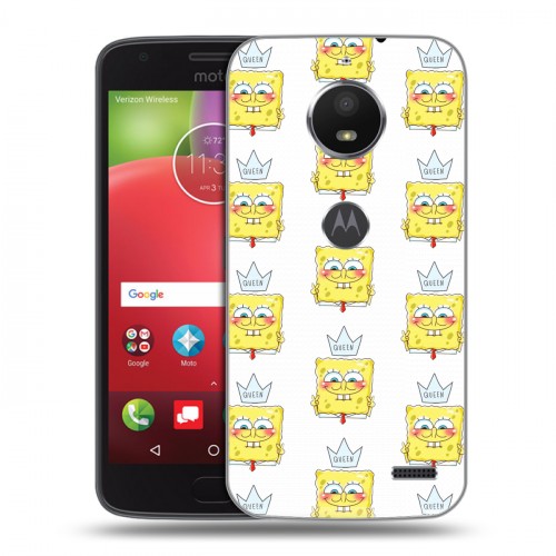 Дизайнерский пластиковый чехол для Motorola Moto E4 Губка Боб