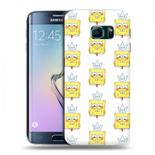 Дизайнерский пластиковый чехол для Samsung Galaxy S6 Edge Губка Боб