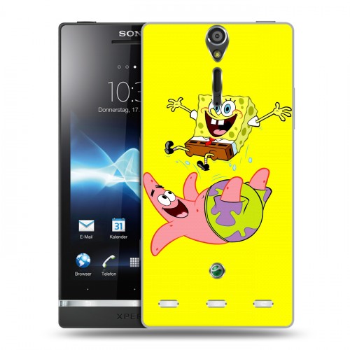 Дизайнерский пластиковый чехол для Sony Xperia S Губка Боб