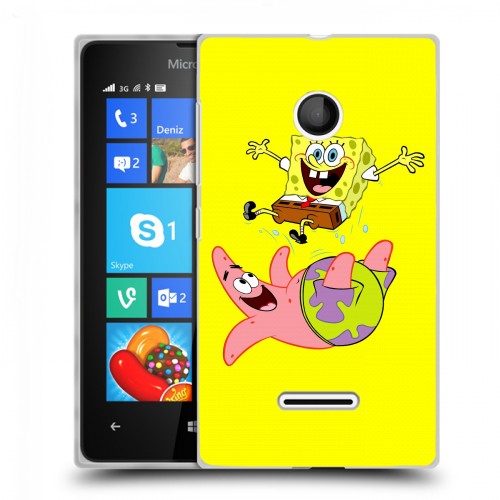 Дизайнерский пластиковый чехол для Microsoft Lumia 435 Губка Боб