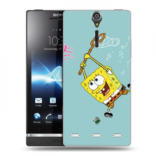 Дизайнерский пластиковый чехол для Sony Xperia S Губка Боб