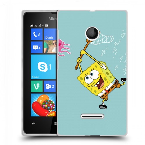 Дизайнерский пластиковый чехол для Microsoft Lumia 435 Губка Боб
