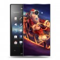 Дизайнерский пластиковый чехол для Sony Xperia acro S Дед мороз и Санта