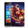 Дизайнерский пластиковый чехол для Microsoft Lumia 435 Дед мороз и Санта