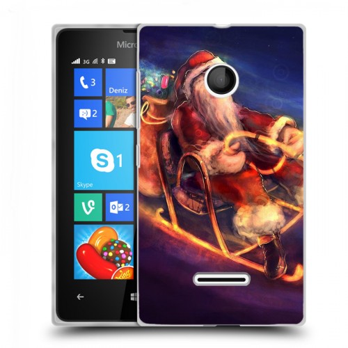 Дизайнерский пластиковый чехол для Microsoft Lumia 435 Дед мороз и Санта