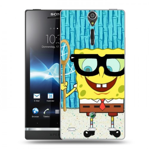 Дизайнерский пластиковый чехол для Sony Xperia S Губка Боб