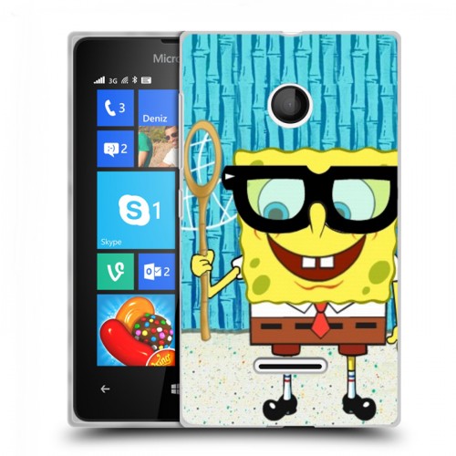 Дизайнерский пластиковый чехол для Microsoft Lumia 435 Губка Боб