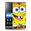 Дизайнерский пластиковый чехол для Sony Xperia S Губка Боб