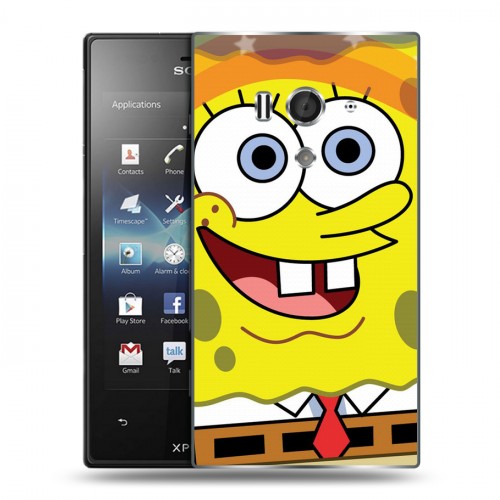 Дизайнерский пластиковый чехол для Sony Xperia acro S Губка Боб