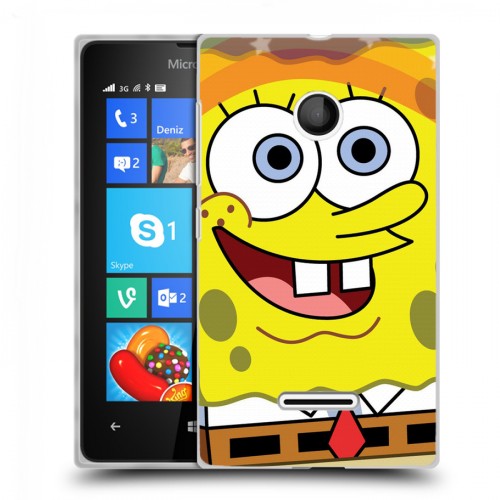 Дизайнерский пластиковый чехол для Microsoft Lumia 435 Губка Боб