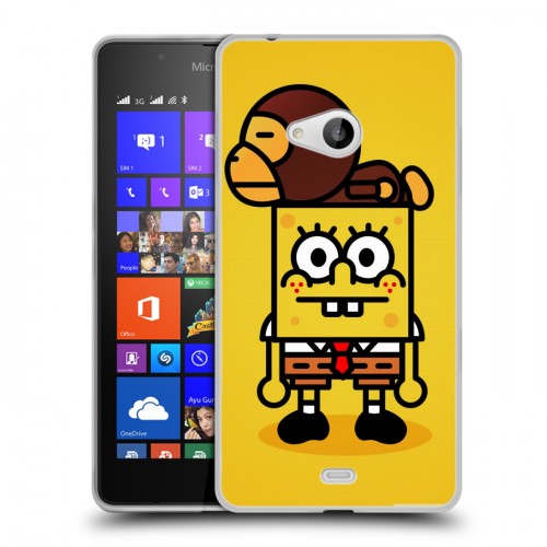 Дизайнерский пластиковый чехол для Microsoft Lumia 540 Губка Боб