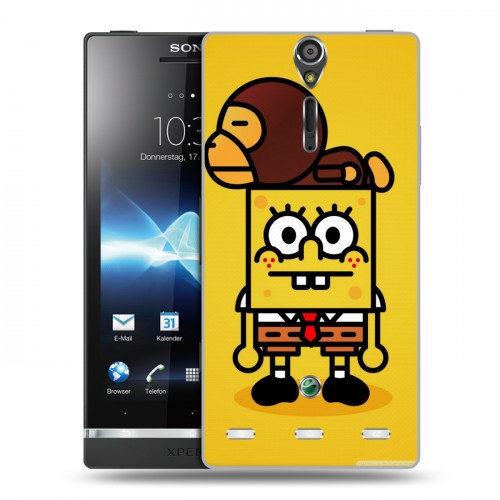 Дизайнерский пластиковый чехол для Sony Xperia S Губка Боб