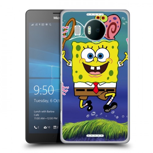 Дизайнерский пластиковый чехол для Microsoft Lumia 950 XL Губка Боб