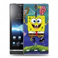 Дизайнерский пластиковый чехол для Sony Xperia S Губка Боб