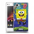 Дизайнерский пластиковый чехол для Sony Xperia L Губка Боб